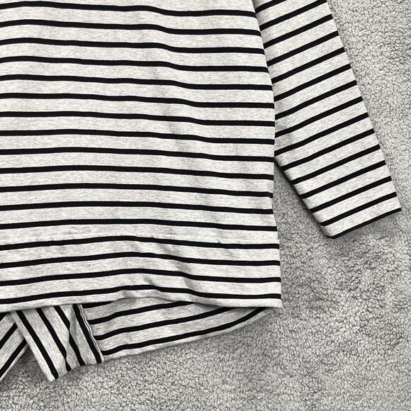 Denim & Co. Active Open Front Cardigan Women 2X Striped French Terry Drape Front - Picture 10 of 16